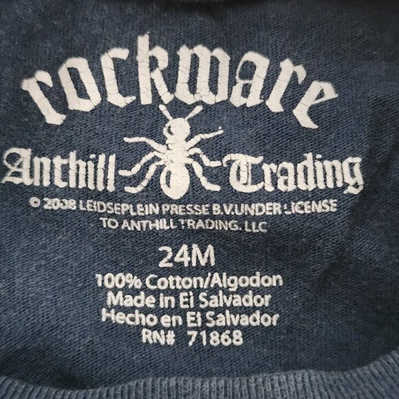 Rockware Anthill Trading Blue Cotton AC/DC Let There Be Rock SS Tee Size 24M - Picture 11 of 14